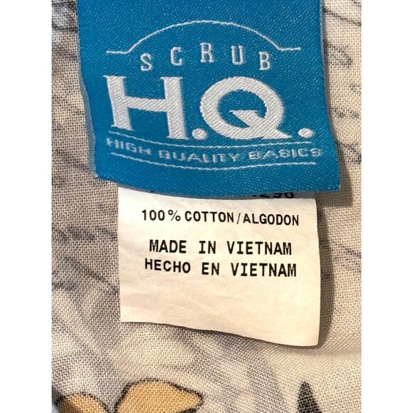 Butterfly & Floral Pattern Womens Scrub Top 3XL By Scrub H.Q. 100% Cotton - Picture 2 of 8